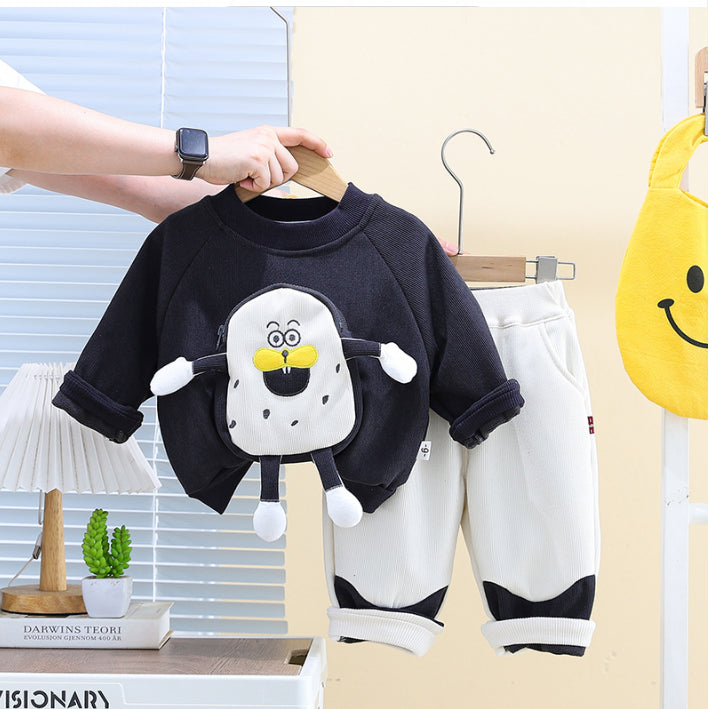 2-Piece Character Sweatshirt & Pants Set β Navy or Brown (1-5 Years)